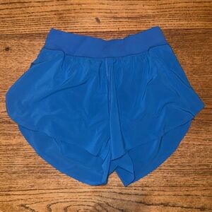 Women's Blue Athletic Dolphin/Split Style Shorts